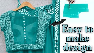 latest back neck blouse design cutting &amp; stitching/net blouse design pattern/beautiful &amp; easy design
