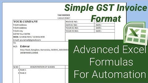 Simple GST Invoice format   With advanced Excel Formulas for automation – Microsoft Excel Tutorial