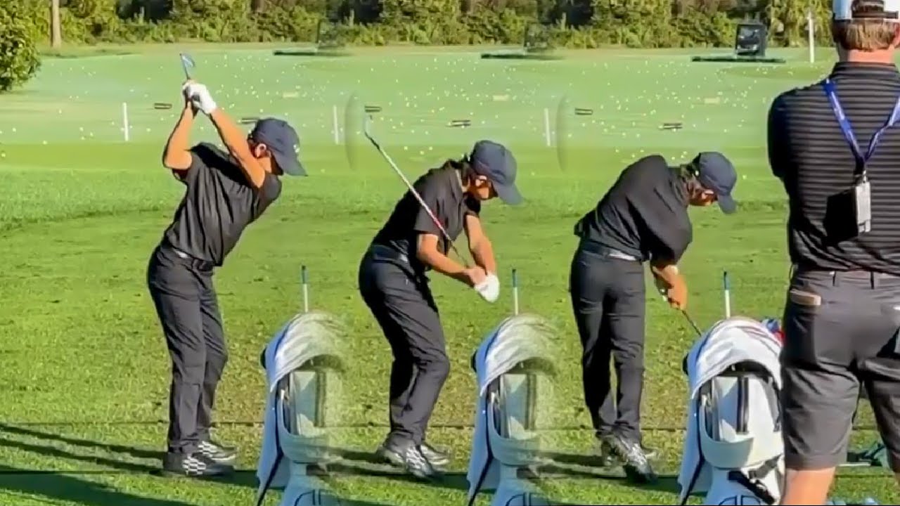 Charlie Woods Golf Swing IRON SWING SEQUENCE Full Speed + SLOW MOTION YouTube