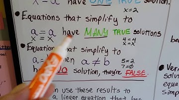Grade 8 Math #7.4b, Linear Equations - Contradictions or Infinite answers