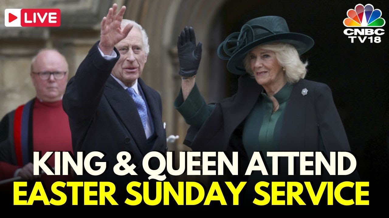 LIVE: King Charles & Queen Camilla Attend Easter Matins Service In Windsor | UK | N18G