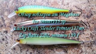 Megabass Ito shiner  115sp Zip Baits ZBL minnow139f Lacy craft Slender Pointer 127sp MR - Видео от Владимир Амелишко
