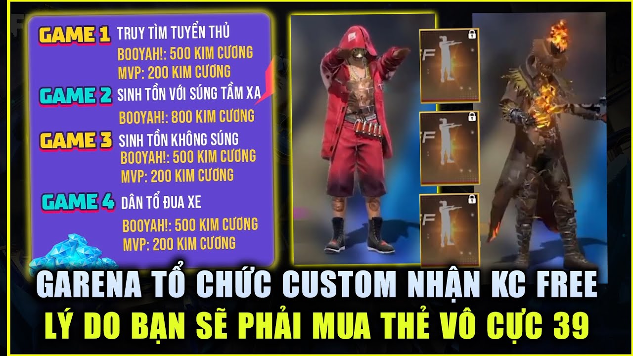 Free Fire | Garena Tổ Chức Custom Kiếm Kim Cương FREE – Lý Do Bạn Phải Mua Thẻ Vô Cực Mùa 39