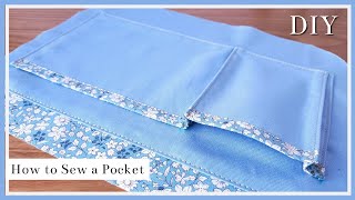 How to Sew a Tucked Pocket/Free Pattern/DIY/sewing tutorial/sub