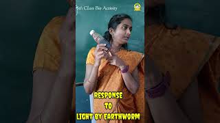 Response to light by Earthworm #biosciencesactivity #bhashyamsanthoshnagar