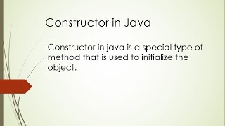 3  Constructors in Java