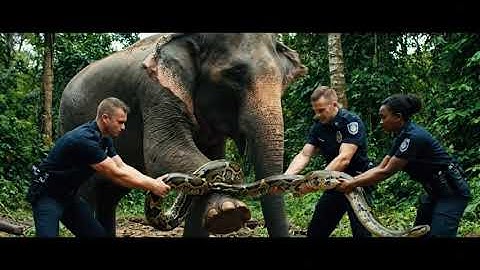 Giant Python Attacks Elephant – Brave Cops Rush to Save It!