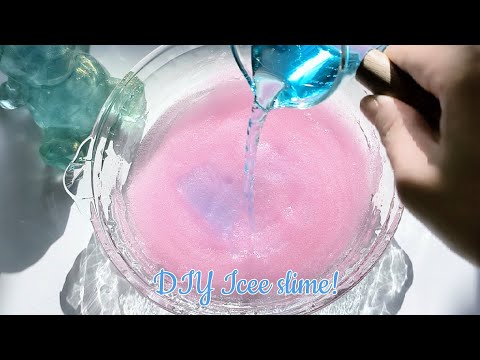 【ASMR】ゆめかわ🦄アイシースライムを作るよ! DIY Icee slime!  Satisfying Video!解压 史莱姆