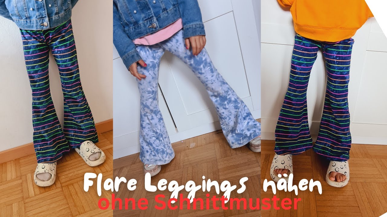 Leggings nähen ohne Schnittmuster 📌Schlaghose 📌Wide Leg Leggings 📌 Tutorial für Anfänger