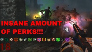 INSANE AMOUNT OF PERKS!!! rave to the grave finished - Call of duty: world at war custom zombies map