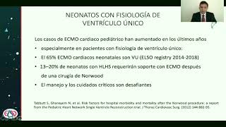 ECMO cardiaco pediátrico. Ventrículo único