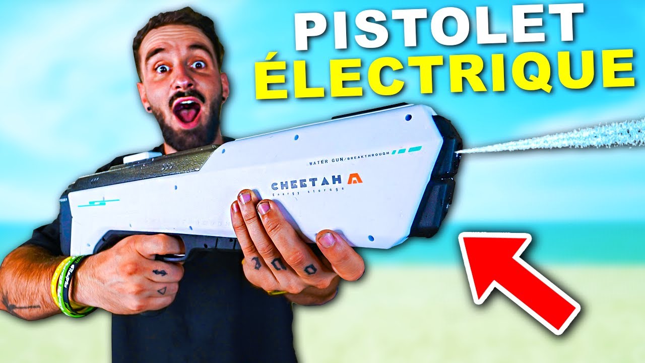 Pistolet à Eau Électrique Puissant – Jet Longue Portée, Lumière LED Automatique, Batterie Rechargeable, Idéal Piscine Été Enfants Adultes