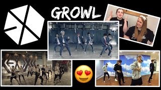 Baby EXO-L reacts to EXO - Growl MV, Dance Practice & 2nd Version