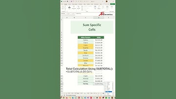 Sum only specific cells in Excel - Excel Tips and Tricks