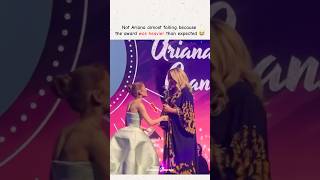 Not Ariana Almost Falling Because The Award Was Heavier Than Expected  arianagrande shorts