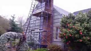 Chimney rebuild from the roofline up.