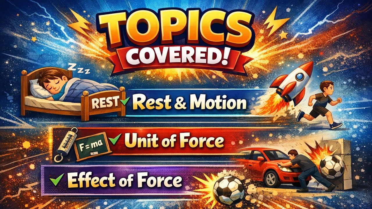 🎯 Rest, Motion & Force Explained | Unit of Force & Effects of Force | Physics for Beginners