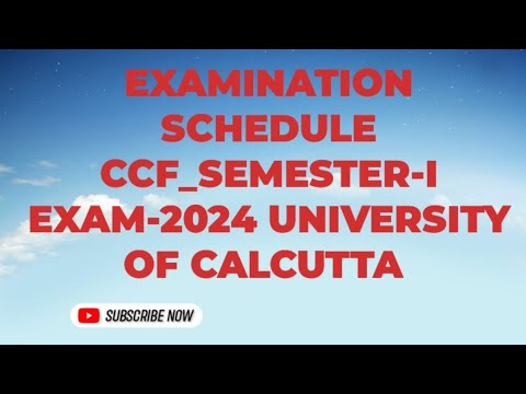 CCF_Sem-I_CU_Examination Schedule_2023 - YouTube