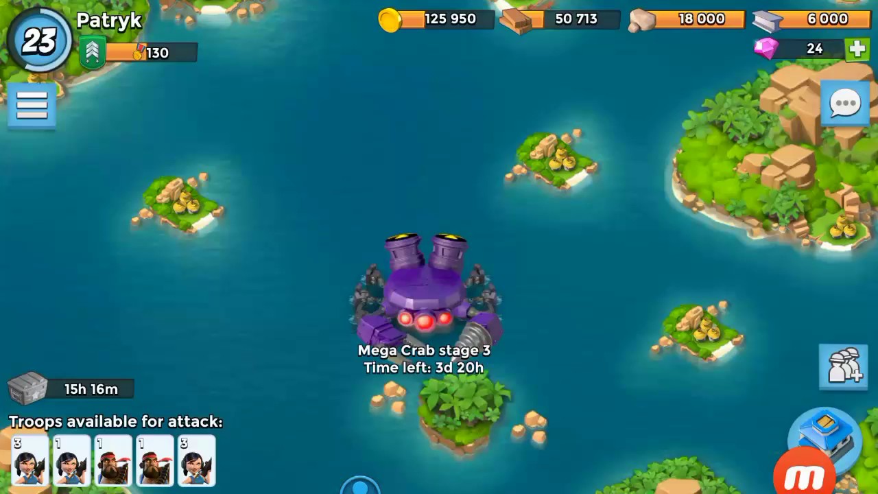 Boom Beach polska #1 wielki powrót Mega Craba Nowy Scary Mortar