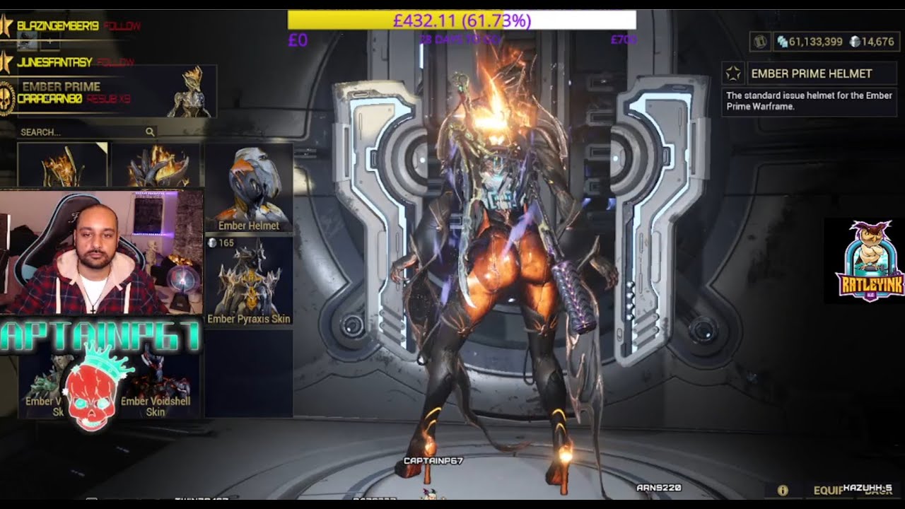 WARFRAME : EMBER HEIRLOOM SKIN SHOWCASE LIVE REACTION