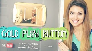 GOLD PLAY BUTTON UNBOXING!! 1 MILLION SUBSCRIBERS // SoCraftastic