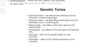 Genetics1-The basics and some terminology