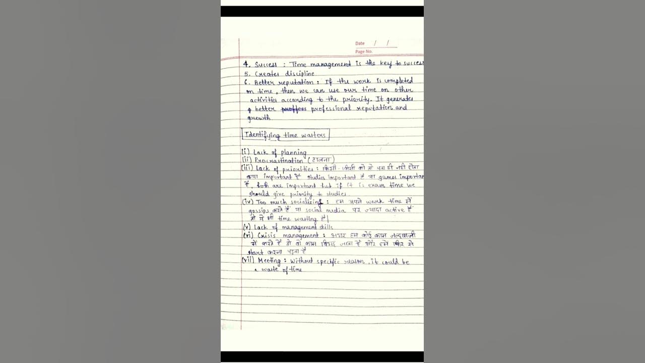 time-management-meaning-importance-etc-youtube-shorts-notes