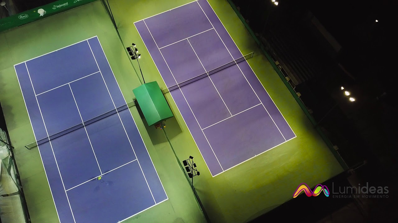 Comparativo de iluminação - Quadra de tênis SABESP - YouTube