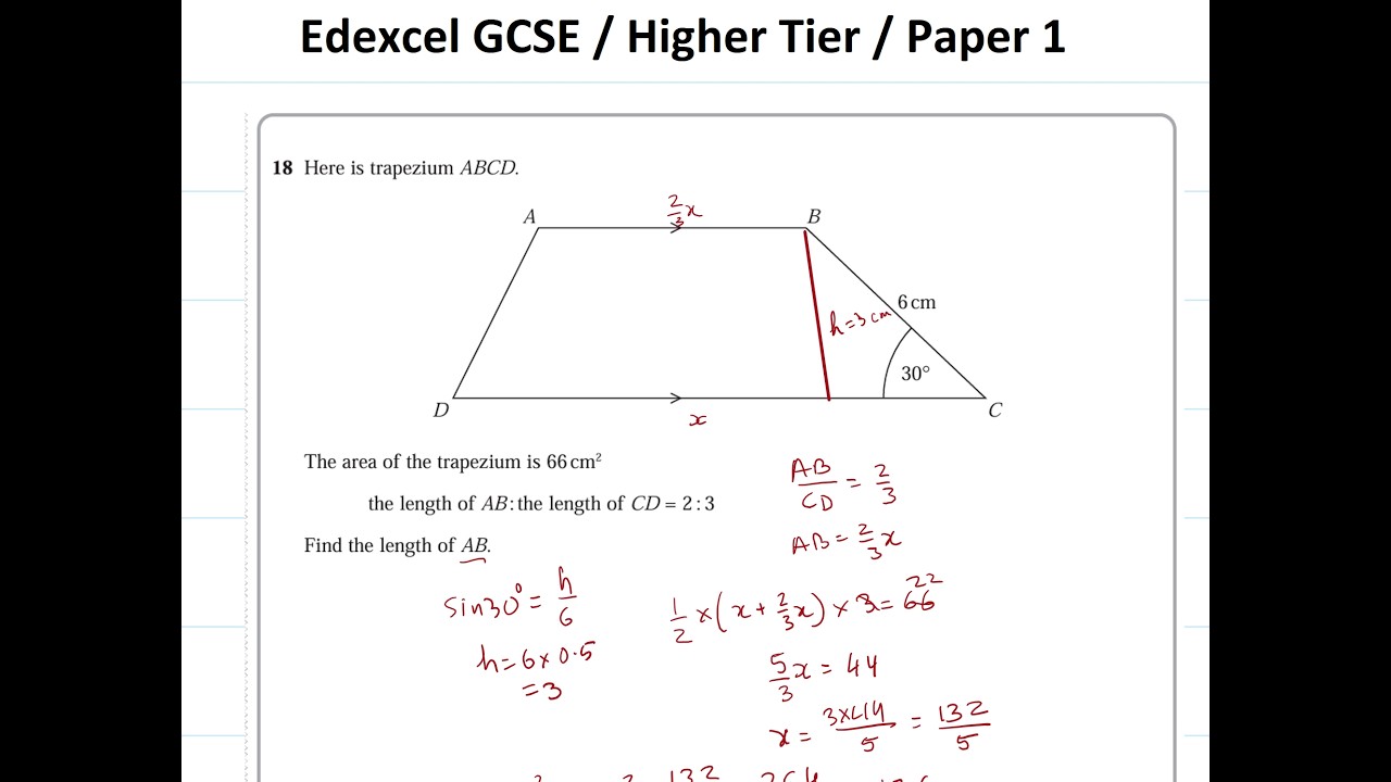 Edexcel GCSE / Higher Tier / Paper 1 / November 2021 / Question 18