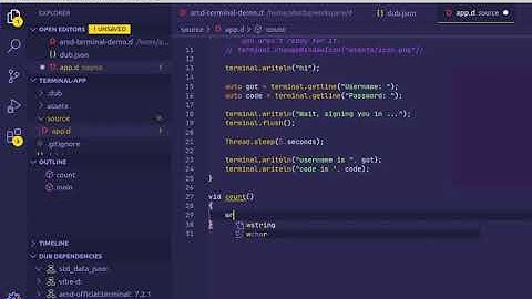 Code-d Visual Studio Extension for D programming language is great.