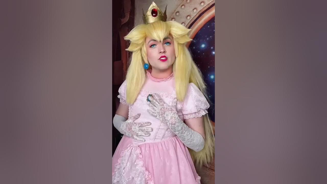 Bf tries on girlfriends Princess Peach cosplay YouTube