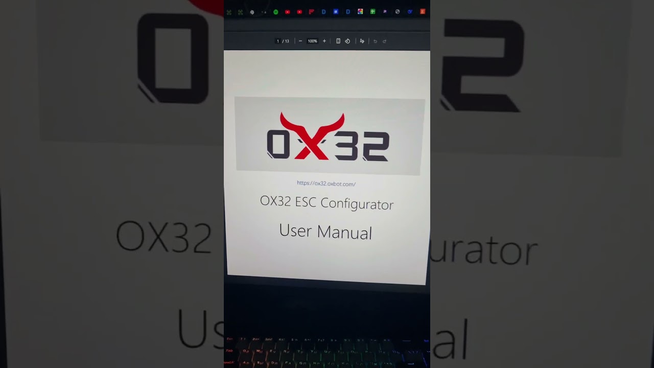 What the new ESC configurator OX32 looks like for 32-bit drone