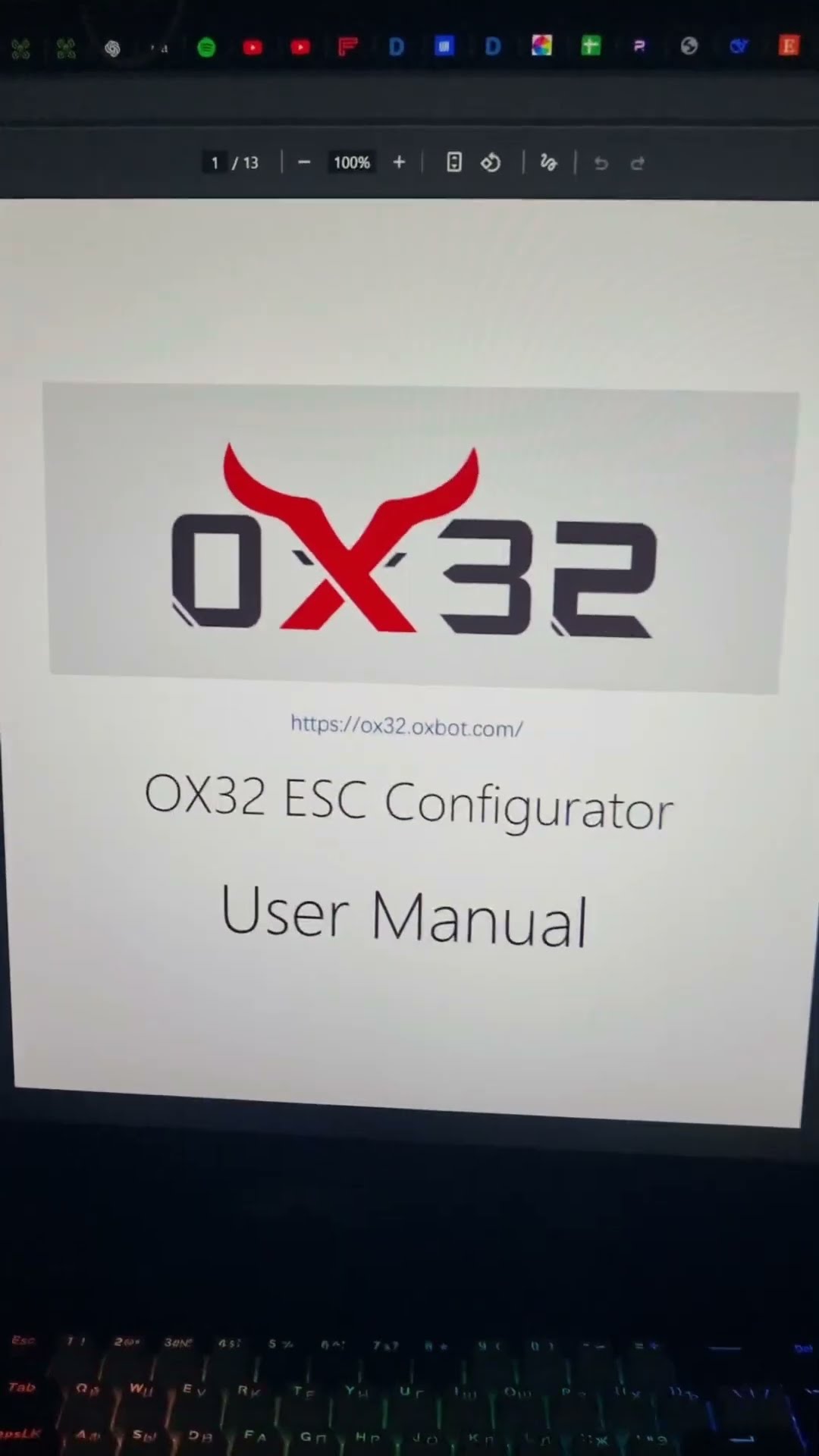 _ox32_ページ What the new ESC configurator OX32 looks like for 32-bit drone