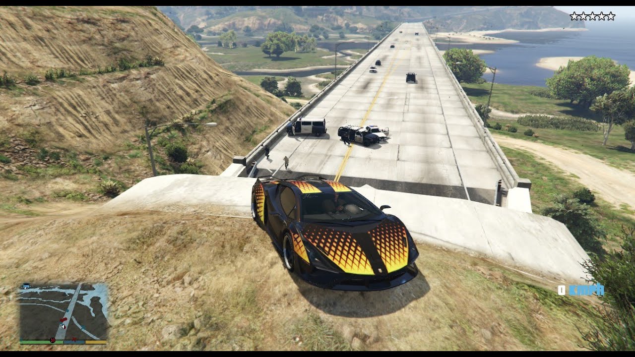 🔥 5 STAR POLICE CHASE & DANGEROUS STUNT JUMPS | GTA V LIVE | POOJAN ...