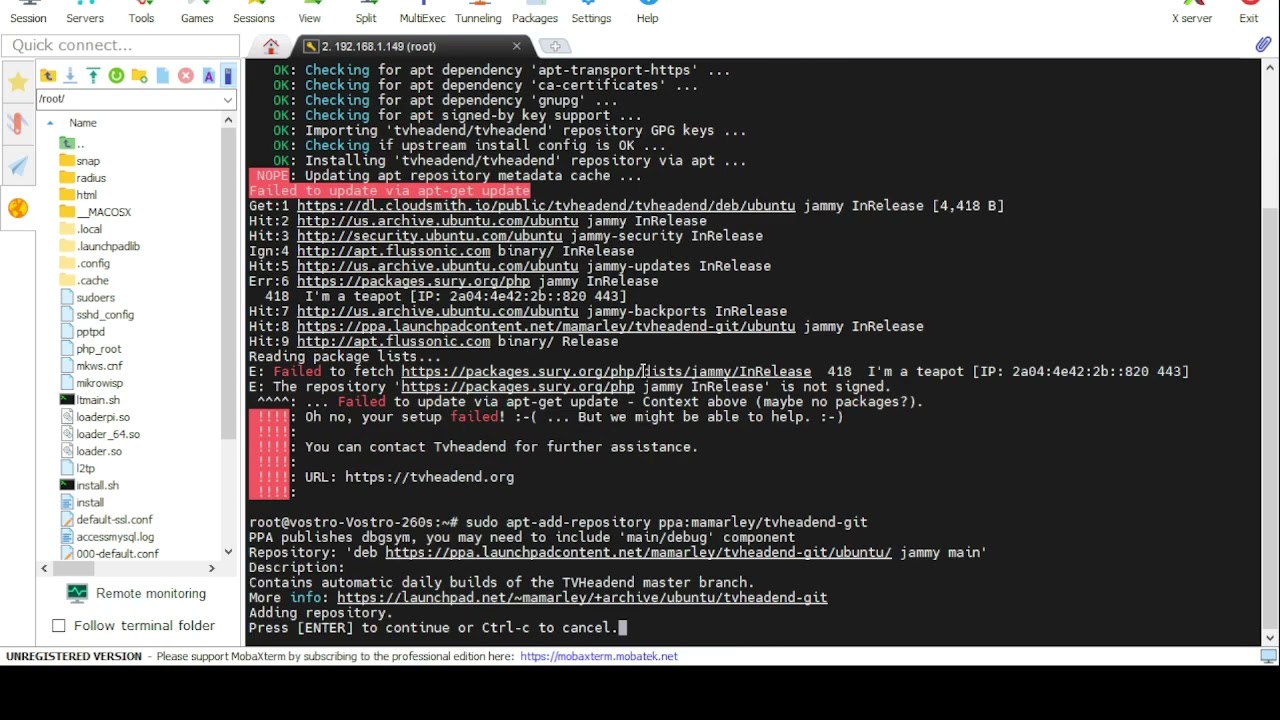HTS Tvheadend 4.3 instalacion