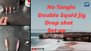V52 No Tangle, No Hassle Double Squid jigs Drop Shot Set up,,!!