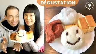 DÉGUSTATIONS AU JAPON Petits pains Bon Coeur : Castella Mame pan Snow man Nama choco danish