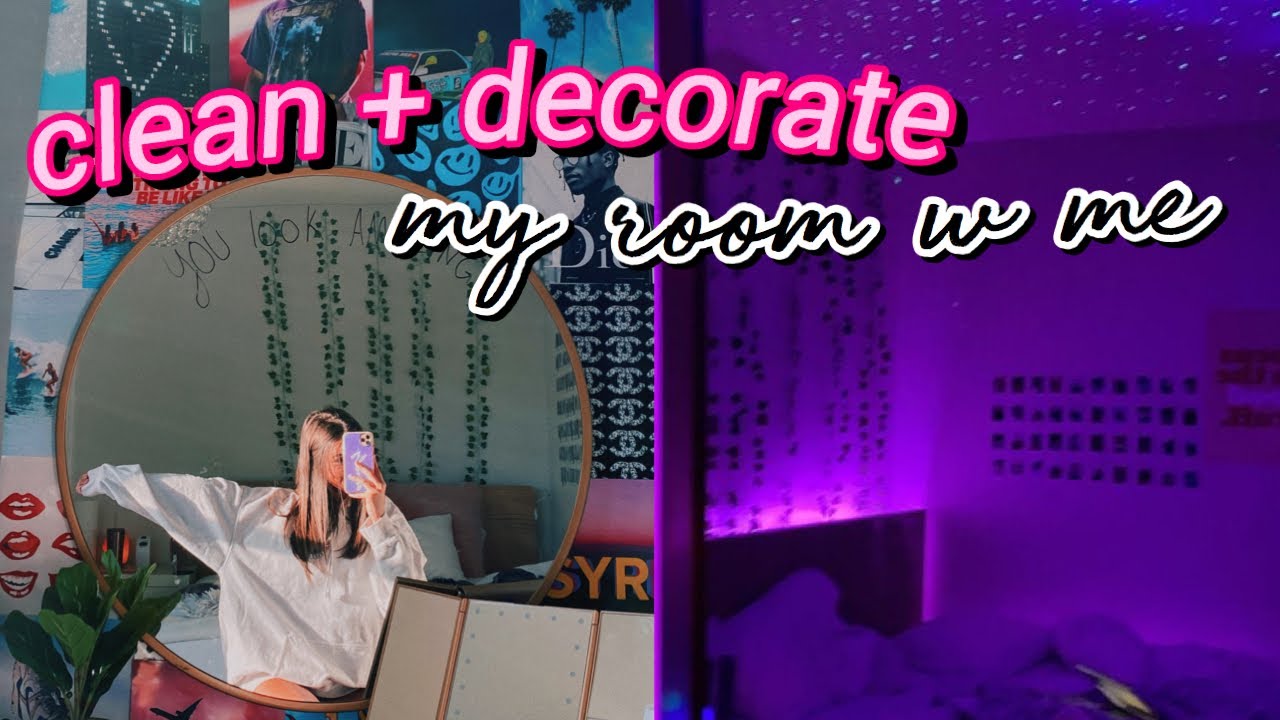 clean + decorate my room with me...again - YouTube