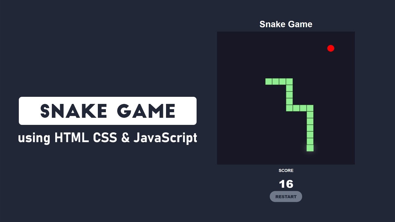 Play the Classic Snake Game in Your Browser, Built with HTML, CSS, and  JavaScript