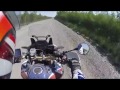 Kolyma Highway: heavy loaded (300 kgs) Honda CRF1000L Africa Twin with 140 km/h on gravel road