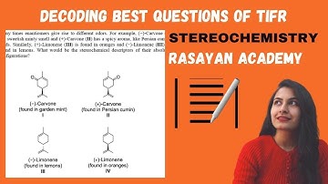 TIFR PRACTICE - STEREOCHEMISTRY | Questions with Solution