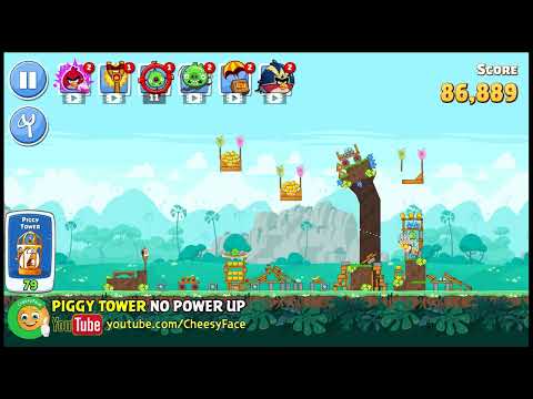 CheesyFace Angry Birds Friends Piggy Tower Walkthrough Level 79 NO POWER UP