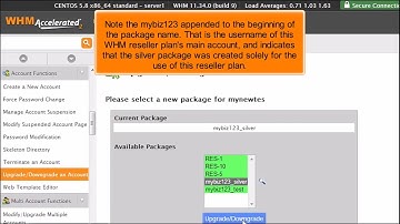 WebHost Manager: How to Upgrade or Downgrade an Account in WHM