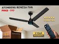 Atomberg Renesa 1200mm 5 Star Fan Unboxing & Assembly | Remote + LED Light Fan Review and Test! 🔥