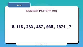 Number Pattern Challenge #0046 | 10 Number Pattern Practice Questions