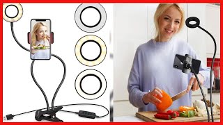 UBeesize Selfie Ring Light with Cell Phone Holder Stand for Live Stream/Makeup, Clip on, Flexible screenshot 4