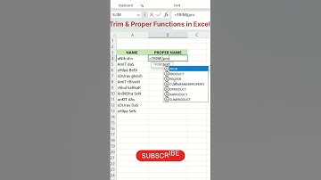 Excel Hack: Trim & Proper Functions in Excel🔥#excel #exceltips