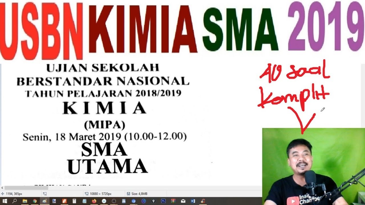 Pembahasan UNBK KIMIA SMA 40 soal Komplit YouTube