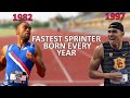 Fastest Sprinter Born Every Year from 1980-1999