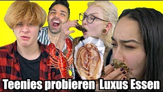 Teenager probieren zum 1.Mal Luxus Essen